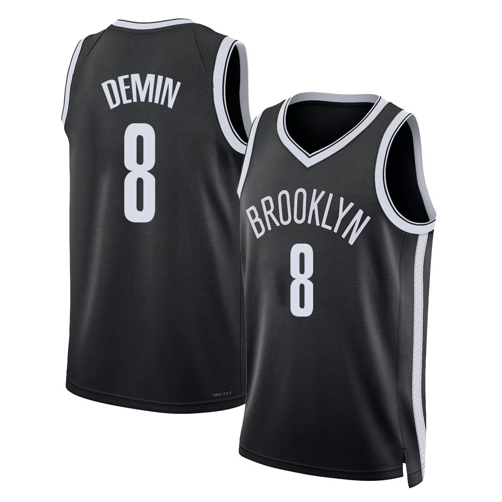 Brooklyn #8 Demin Player Basketball Sleeveless Black Jersey Egor For Adult Youth