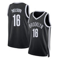 Brooklyn #16 Nelson Player Basketball Sleeveless Black Jersey Grant For Adult Youth