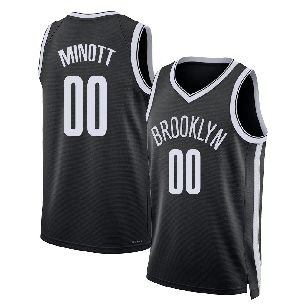 Brooklyn #00 Minott Player Basketball Sleeveless Black Jersey Josh For Adult Youth