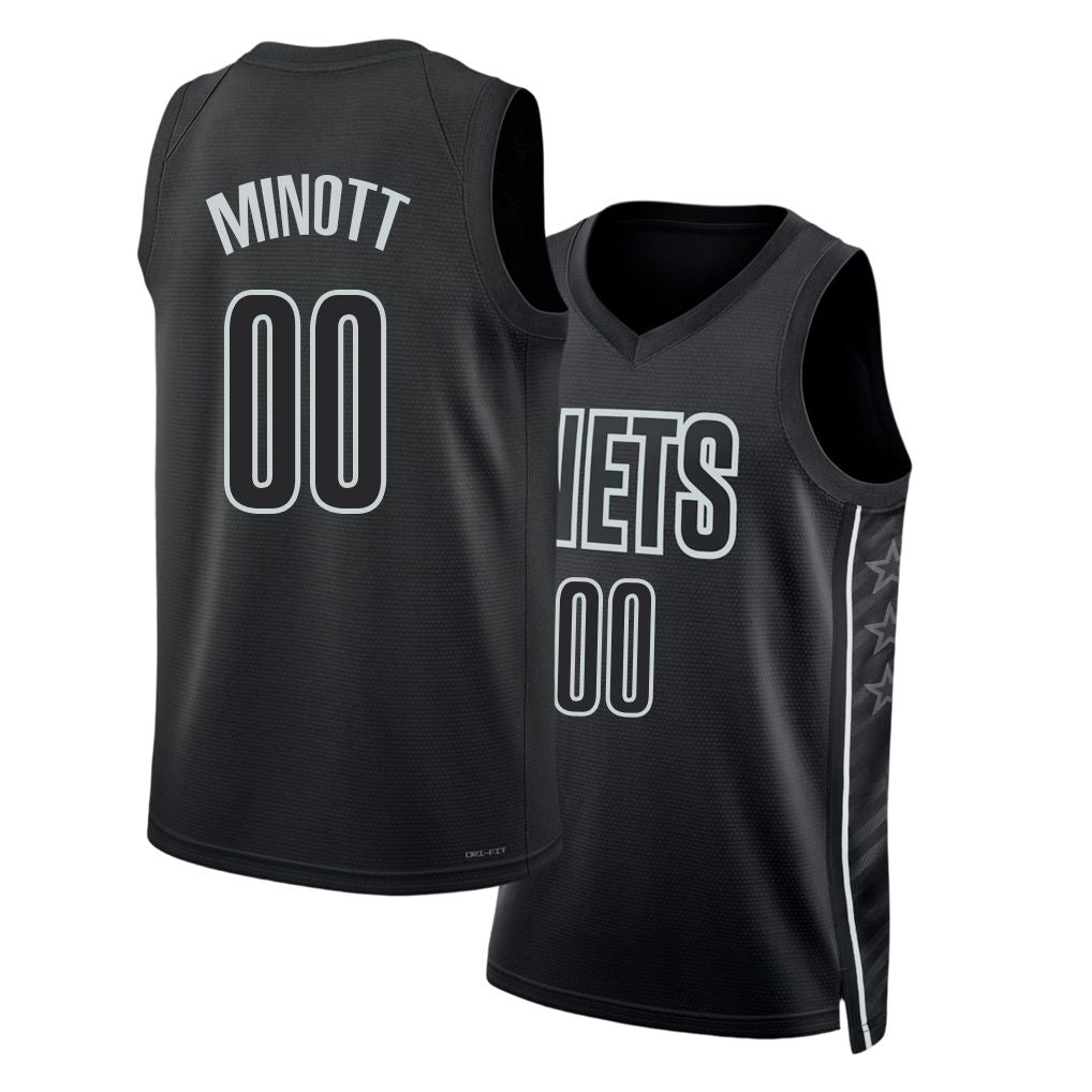 Brooklyn #00 Minott Player Basketball Sleeveless Black Jersey Josh For Adult Youth