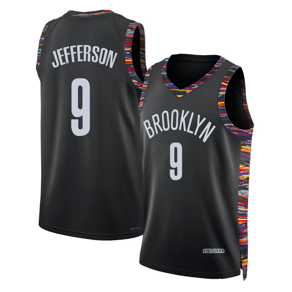 Brooklyn #9 Jefferson Player Basketball Sleeveless Black Jersey Joshua For Adult Youth