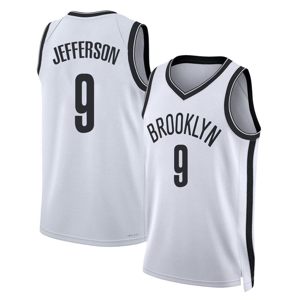 Brooklyn #9 Jefferson Player Basketball Sleeveless White Jersey Joshua For Adult Youth