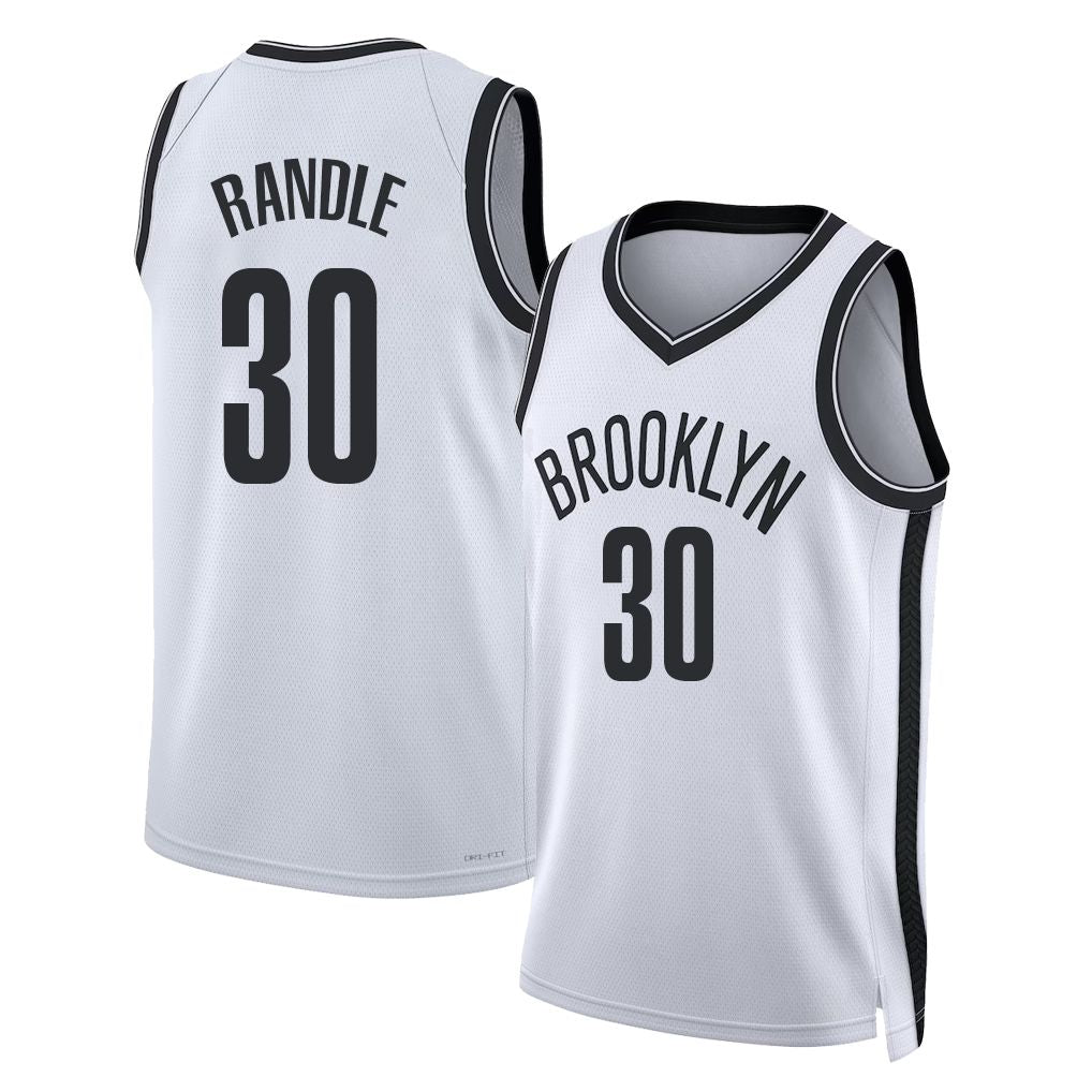 Brooklyn #30 Randle Player Basketball Sleeveless White Jersey Julius For Adult Youth