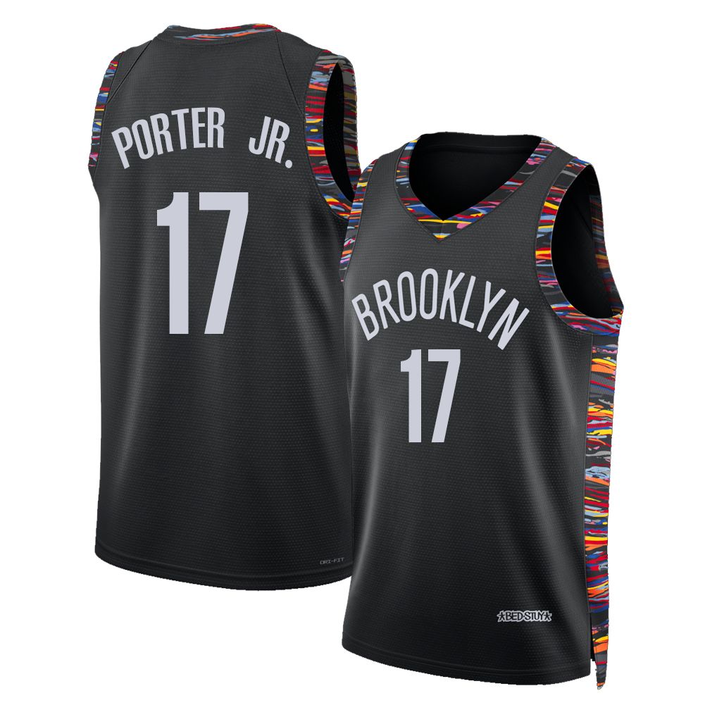 Brooklyn #17 Porter Jr. Player Basketball Sleeveless Black Jersey Michael For Adult Youth