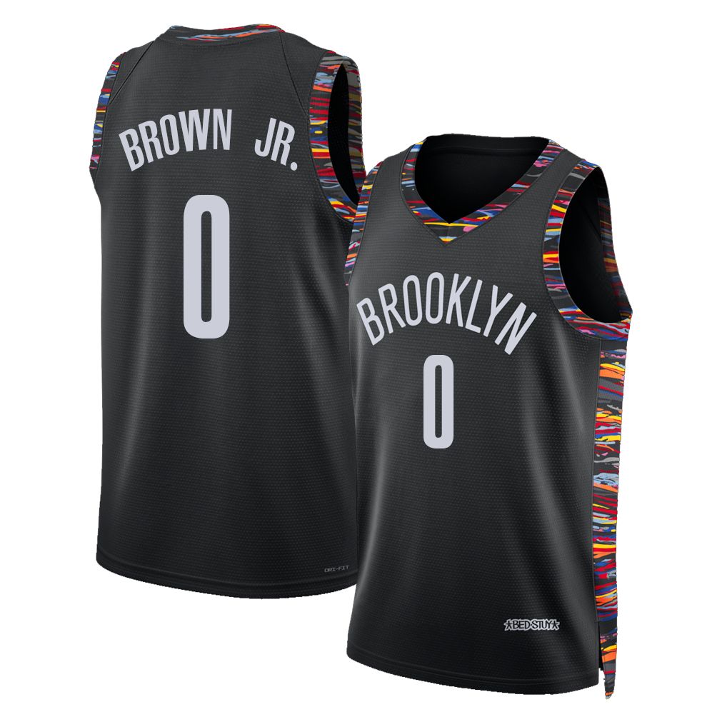 Brooklyn #0 Brown Jr. Player Basketball Sleeveless Black Jersey Mikel For Adult Youth
