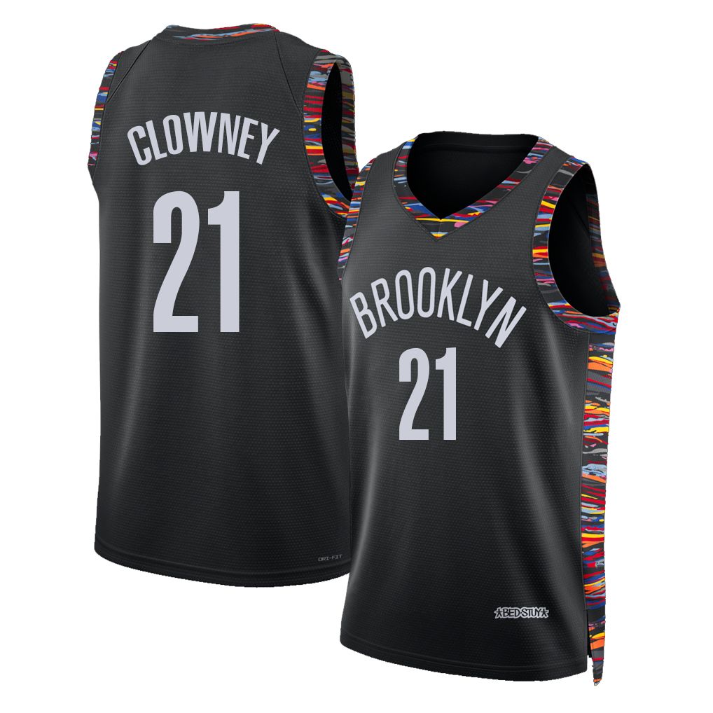 Brooklyn #21 Clowney Player Basketball Sleeveless Black Jersey Noah For Adult Youth