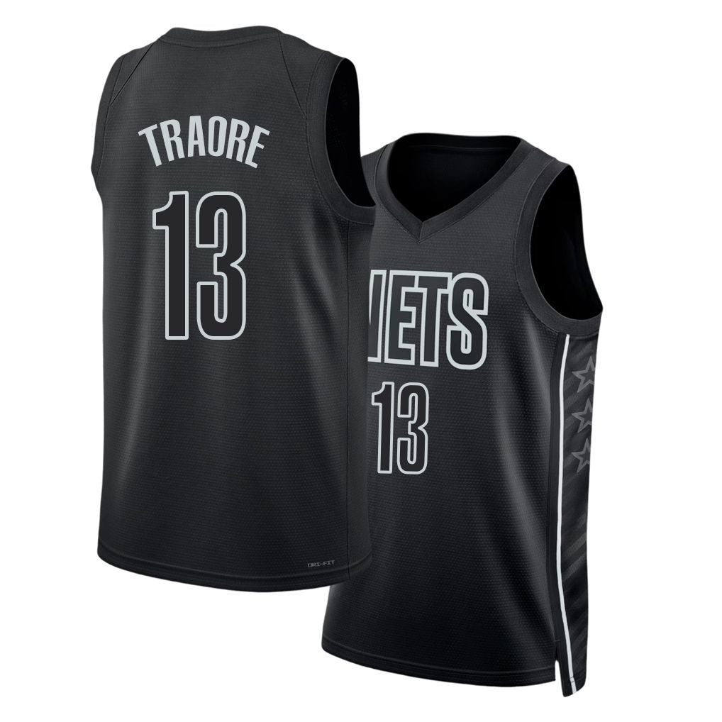 Brooklyn #13 Traore Player Basketball Sleeveless Black Jersey Nolan For Adult Youth