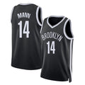Brooklyn #14 Mann Player Basketball Sleeveless Black Jersey Terance For Adult Youth