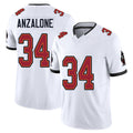 Tampa Bay #34 Anzalone Player Football V Neck Short Sleeve Jersey White Alex For Men Youth Women Gift