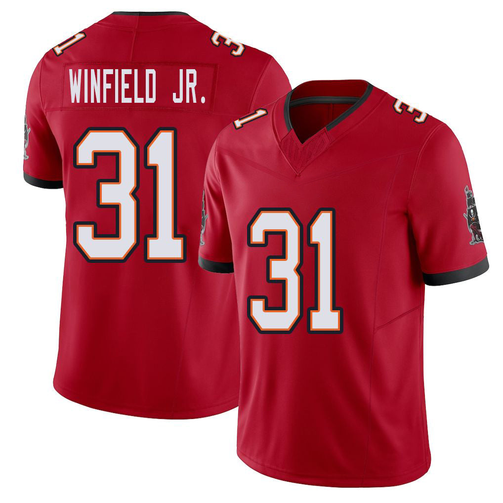 Tampa Bay #31 Winfield Jr. Player Football V Neck Short Sleeve Red Jersey Antoine For Men Youth Women Gift