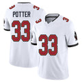 Tampa Bay #33 Potter Player Football V Neck Short Sleeve Jersey White B.T. For Men Youth Women Gift