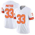 Tampa Bay #33 Potter Player Football V Neck Short Sleeve White Jersey B.T. For Men Youth Women Gift