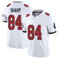 Tampa Bay #84 Sharp Player Football V Neck Short Sleeve Jersey White Bauer For Men Youth Women Gift