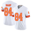 Tampa Bay #84 Sharp Player Football V Neck Short Sleeve White Jersey Bauer For Men Youth Women Gift