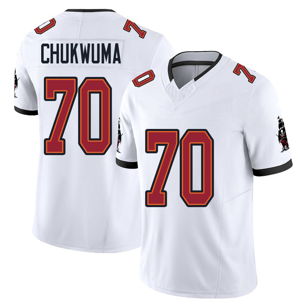 Tampa Bay #70 Chukwuma Player Football V Neck Short Sleeve Jersey White Benjamin For Men Youth Women Gift