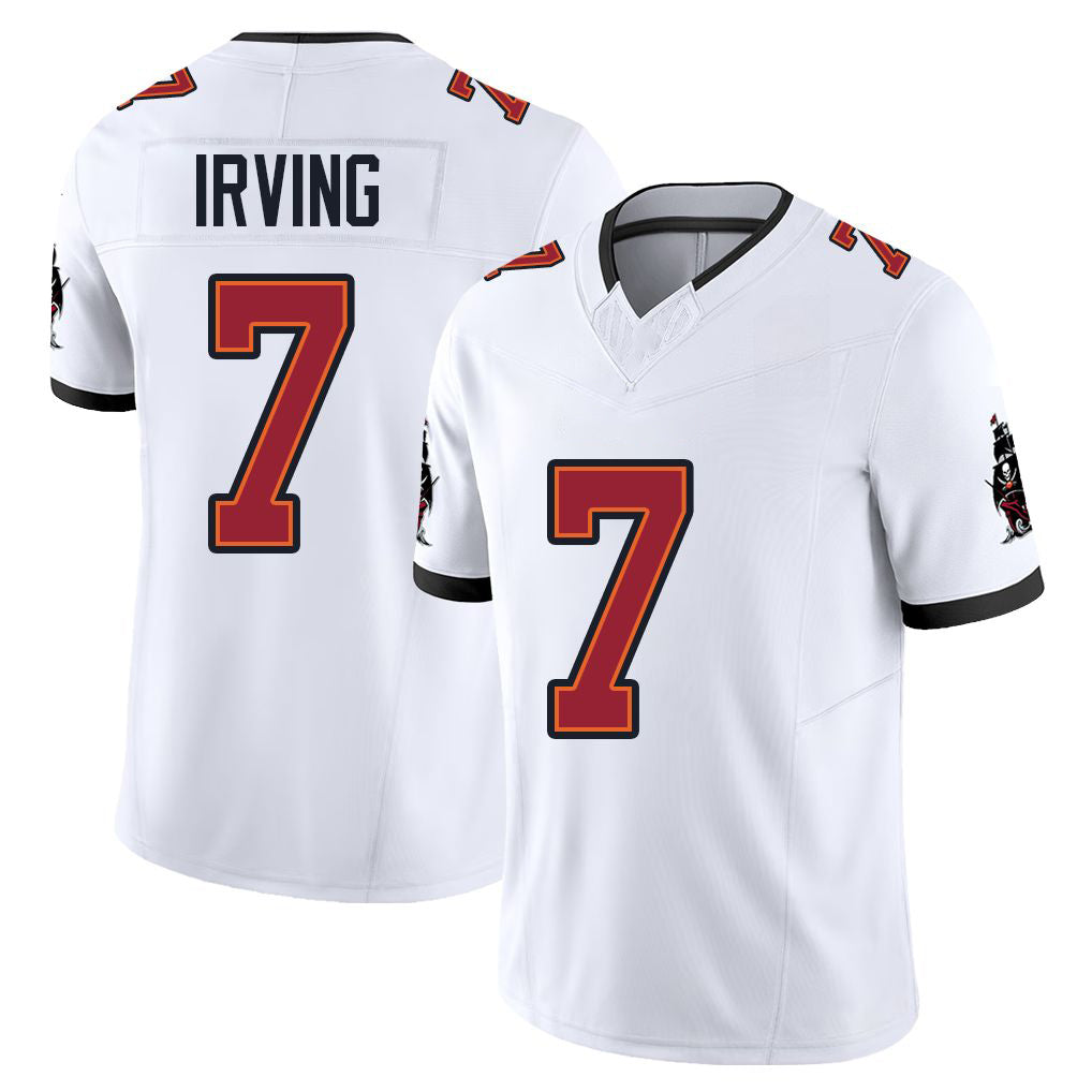 Tampa Bay #7 Irving Player Football V Neck Short Sleeve Jersey White Bucky For Men Youth Women Gift
