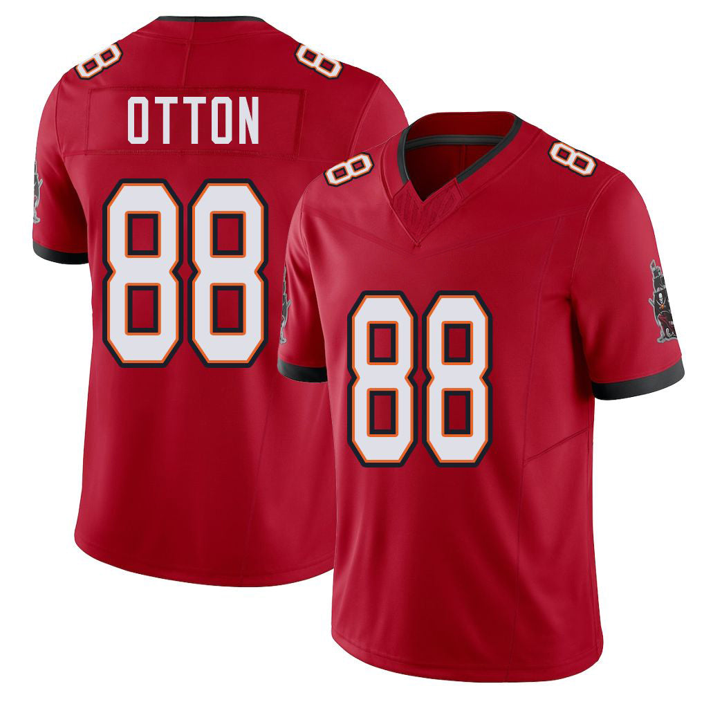 Tampa Bay #88 Otton Player Football V Neck Short Sleeve Red Jersey Cade For Men Youth Women Gift