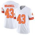 Tampa Bay #43 Braswell Player Football V Neck Short Sleeve White Jersey Chris For Men Youth Women Gift