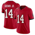 Tampa Bay #14 Godwin Jr. Player Football V Neck Short Sleeve Red Jersey Chris For Men Youth Women Gift