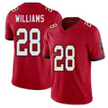 Tampa Bay #28 Williams Player Football V Neck Short Sleeve Red Jersey Damarion For Men Youth Women Gift