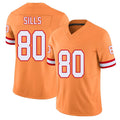 Tampa Bay #80 Sills Player Football V Neck Short Sleeve Orange Jersey David For Men Youth Women Gift