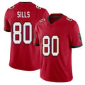 Tampa Bay #80 Sills Player Football V Neck Short Sleeve Red Jersey David For Men Youth Women Gift