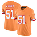 Tampa Bay #51 Walker Player Football V Neck Short Sleeve Orange Jersey David For Men Youth Women Gift