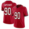 Tampa Bay #90 Capehart Player Football V Neck Short Sleeve Red Jersey DeMonte For Men Youth Women Gift