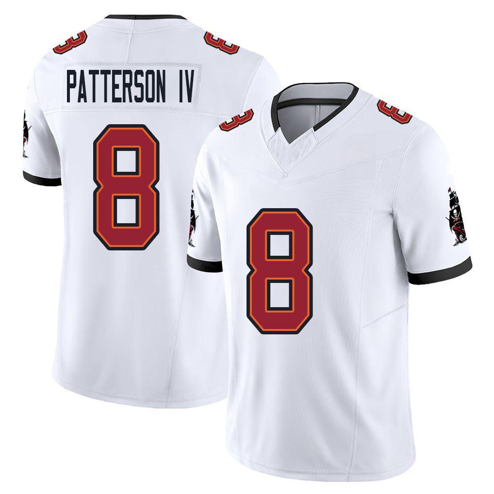 Tampa Bay #8 Patterson IV Player Football V Neck Short Sleeve Jersey White Dean For Men Youth Women Gift