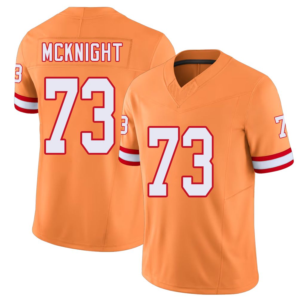 Tampa Bay #73 McKnight Player Football V Neck Short Sleeve Orange Jersey Deshawn For Men Youth Women Gift