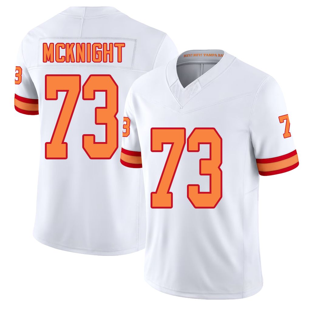 Tampa Bay #73 McKnight Player Football V Neck Short Sleeve White Jersey Deshawn For Men Youth Women Gift