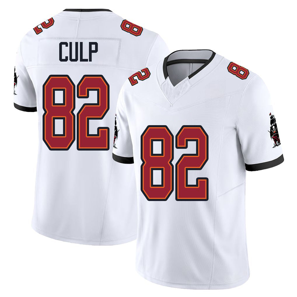 Tampa Bay #82 Culp Player Football V Neck Short Sleeve Jersey White Devin For Men Youth Women Gift