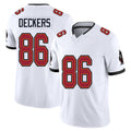 Tampa Bay #86 Deckers Player Football V Neck Short Sleeve Jersey White Evan For Men Youth Women Gift