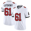 Tampa Bay #61 Lutovsky Player Football V Neck Short Sleeve Jersey White Henry For Men Youth Women Gift