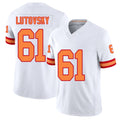 Tampa Bay #61 Lutovsky Player Football V Neck Short Sleeve White Jersey Henry For Men Youth Women Gift