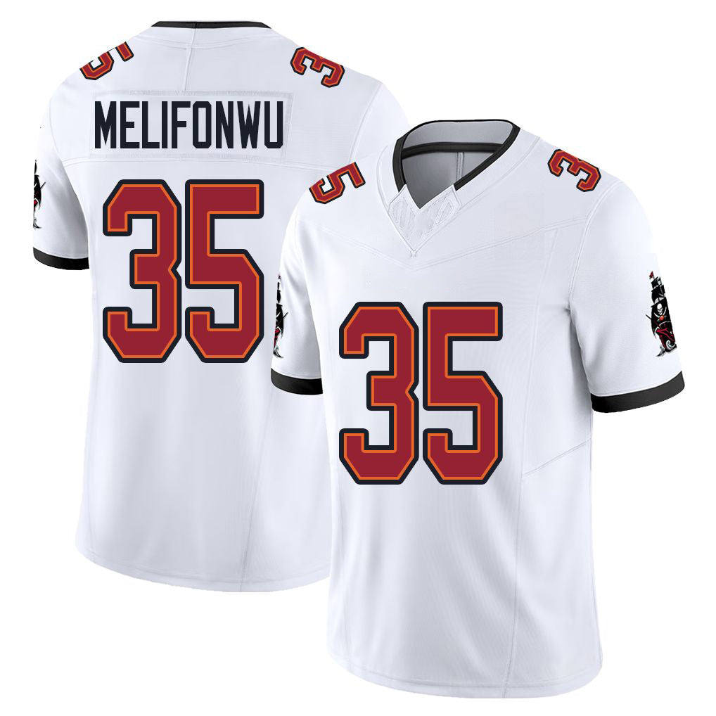 Tampa Bay #35 Melifonwu Player Football V Neck Short Sleeve Jersey White Ifeatu For Men Youth Women Gift