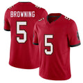 Tampa Bay #5 Browning Player Football V Neck Short Sleeve Red Jersey Jake For Men Youth Women Gift