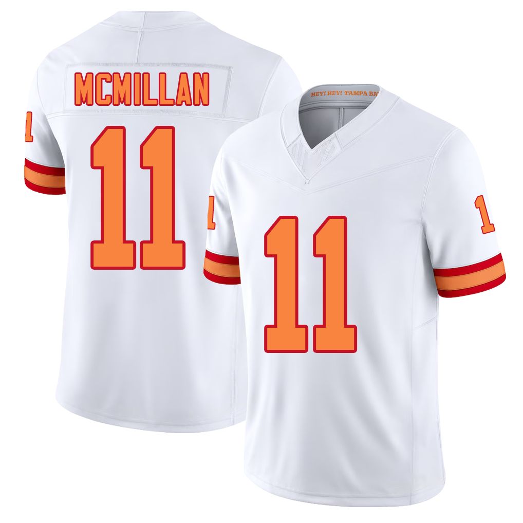 Tampa Bay #11 McMillan Player Football V Neck Short Sleeve White Jersey Jalen For Men Youth Women Gift