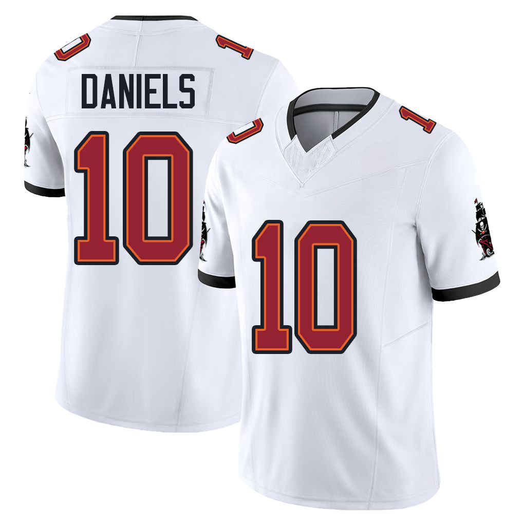Tampa Bay #10 Daniels Player Football V Neck Short Sleeve Jersey White Jalon For Men Youth Women Gift