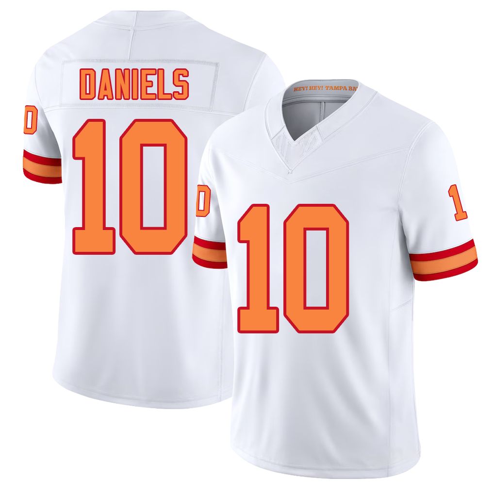 Tampa Bay #10 Daniels Player Football V Neck Short Sleeve White Jersey Jalon For Men Youth Women Gift