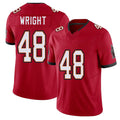 Tampa Bay #48 Wright Player Football V Neck Short Sleeve Red Jersey Javin For Men Youth Women Gift