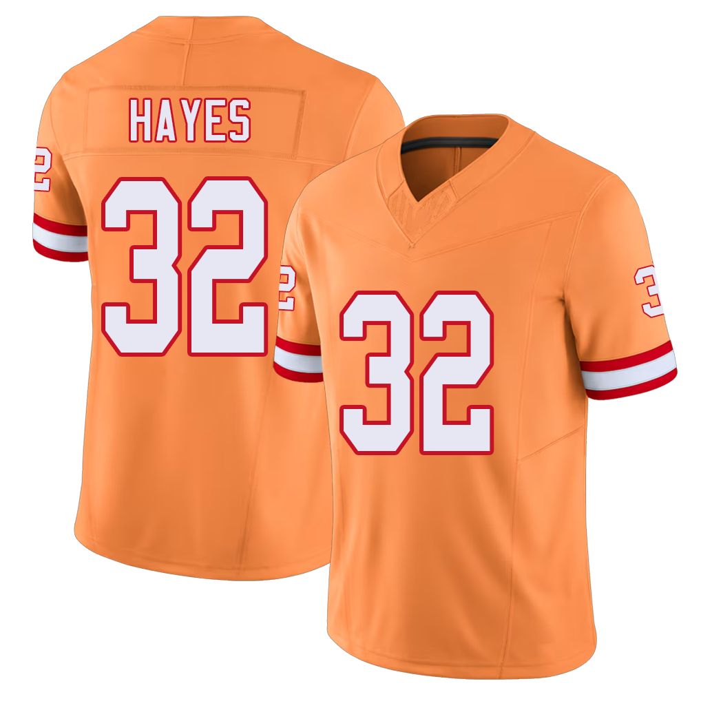 Tampa Bay #32 Hayes Player Football V Neck Short Sleeve Orange Jersey Josh For Men Youth Women Gift