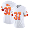 Tampa Bay #37 Hall Player Football V Neck Short Sleeve White Jersey Kemon For Men Youth Women Gift