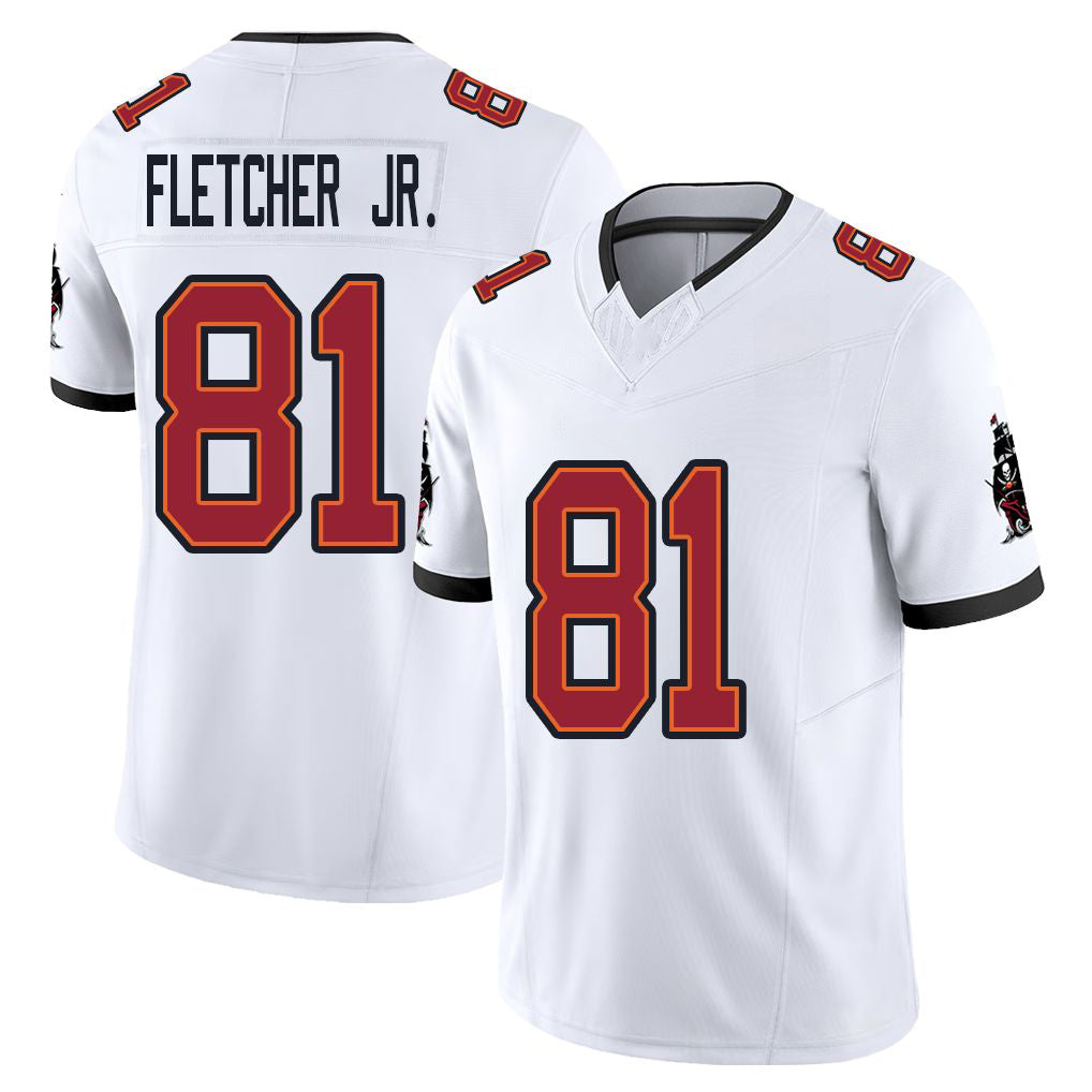 Tampa Bay #81 Fletcher Jr. Player Football V Neck Short Sleeve Jersey White Kenny For Men Youth Women Gift