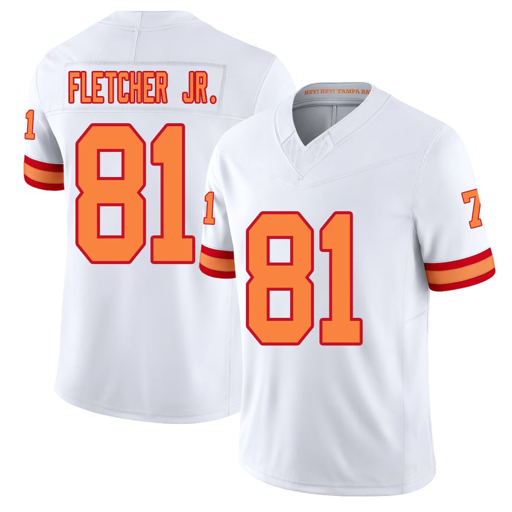 Tampa Bay #81 Fletcher Jr. Player Football V Neck Short Sleeve White Jersey Kenny For Men Youth Women Gift
