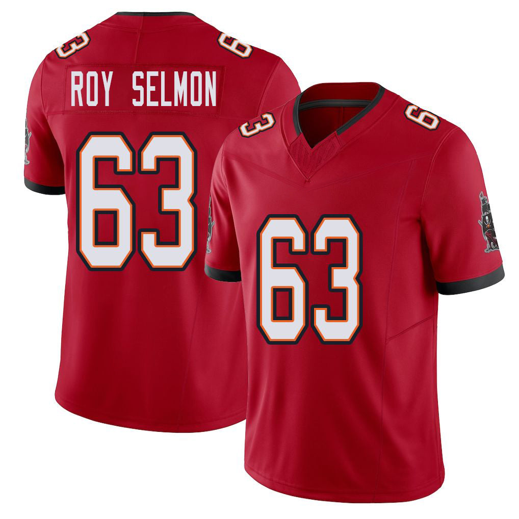 Tampa Bay #63 Roy Selmon Player Football V Neck Short Sleeve Red Jersey Lee For Men Youth Women Gift