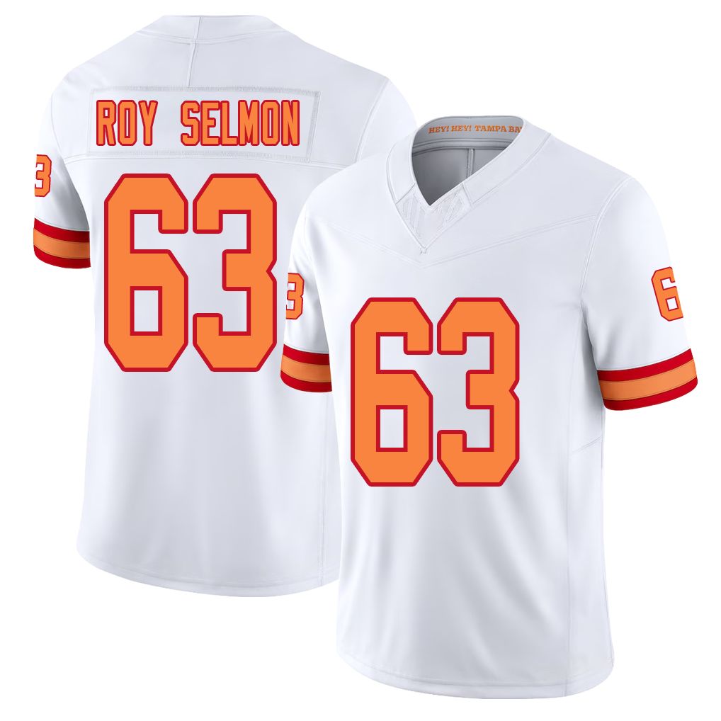 Tampa Bay #63 Roy Selmon Player Football V Neck Short Sleeve White Jersey Lee For Men Youth Women Gift