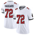 Tampa Bay #72 Haggard Player Football V Neck Short Sleeve Jersey White Luke For Men Youth Women Gift