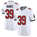 Tampa Bay #39 Banks Player Football V Neck Short Sleeve Jersey White Marcus For Men Youth Women Gift