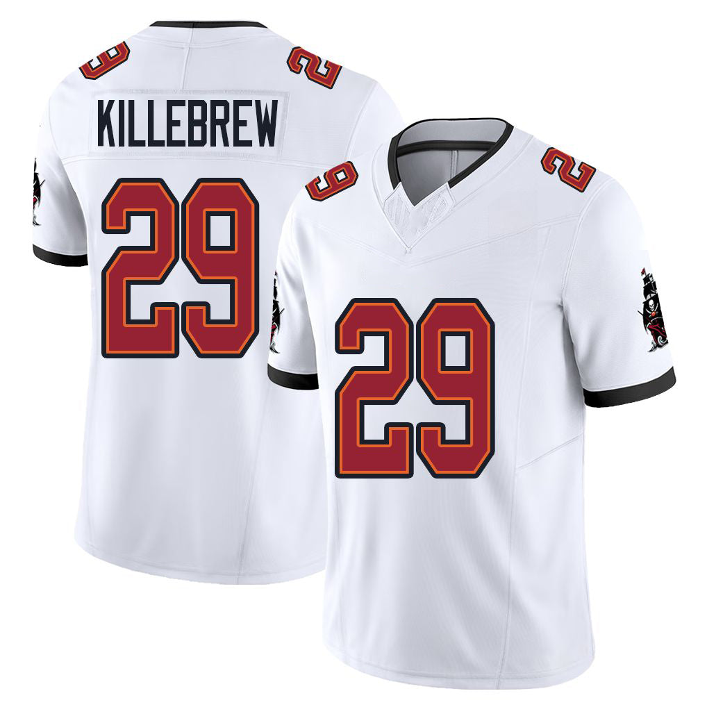 Tampa Bay #29 Killebrew Player Football V Neck Short Sleeve Jersey White Miles For Men Youth Women Gift